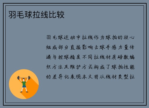 羽毛球拉线比较